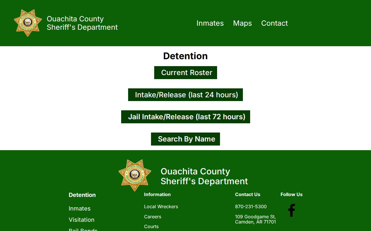 Ouachita County busted booking roster window selector